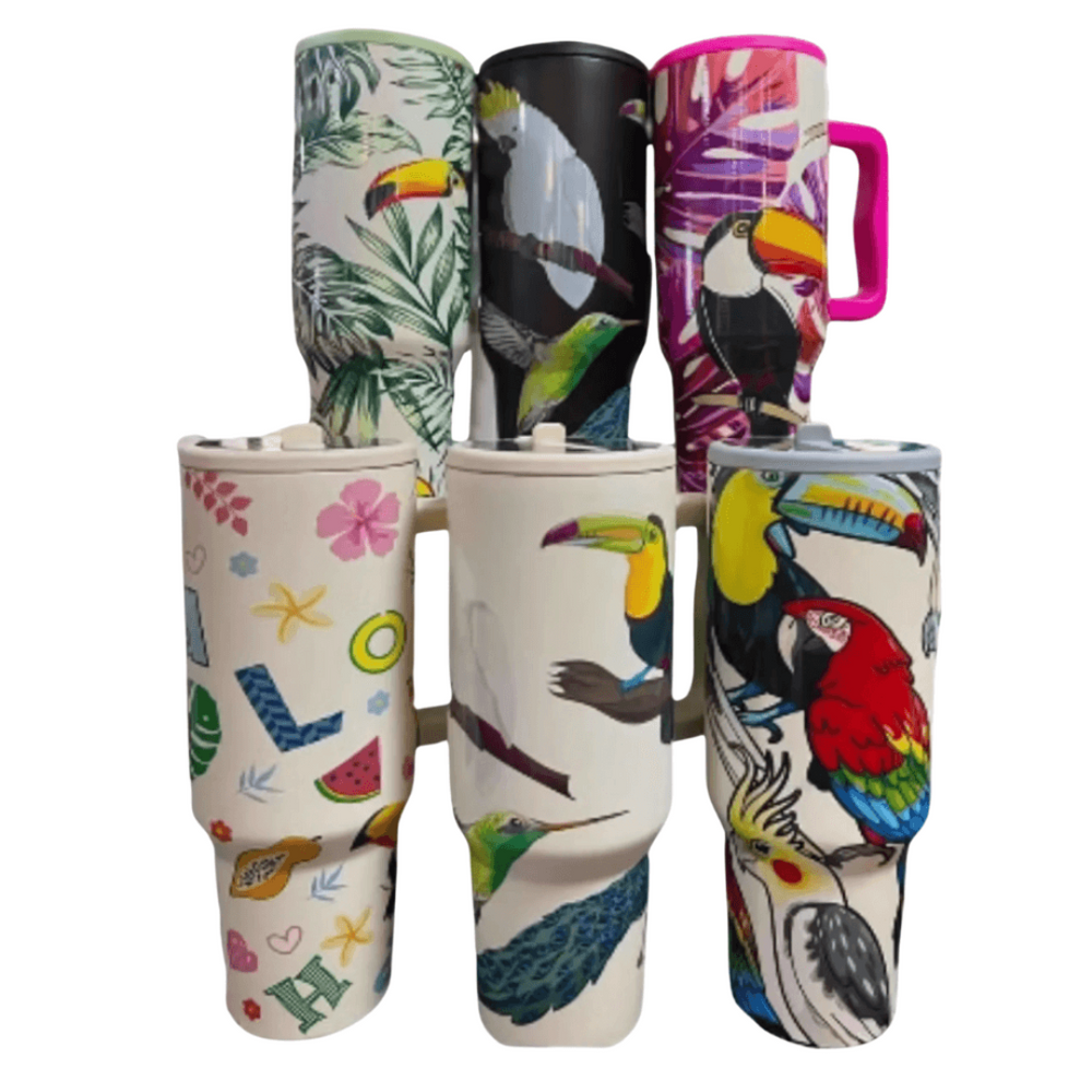 Big Beaked Birds -40Oz Tumblers feat Taucan & Macaw
