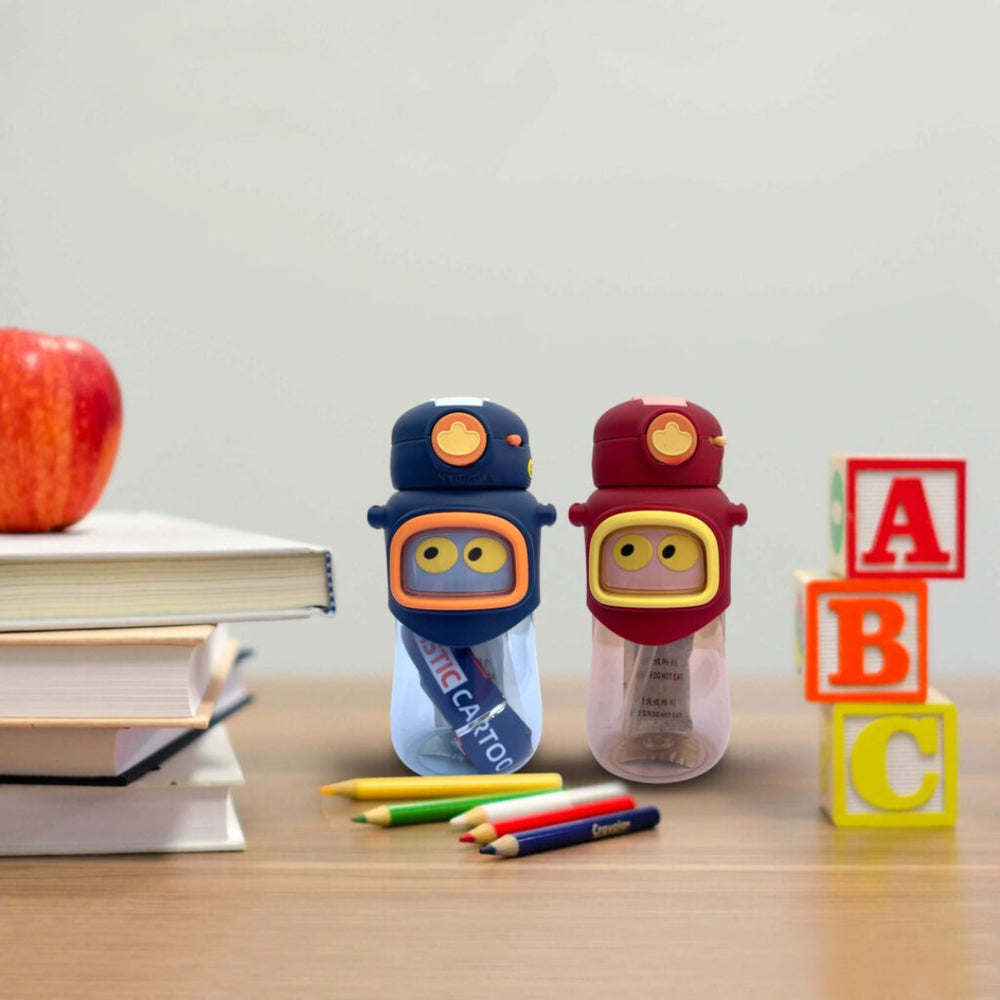 Q-Eye Cute Series Duckbill Cup 600ml – Adorable Character Bottle for School, Soft Strap, Safe PP & Tritan Material