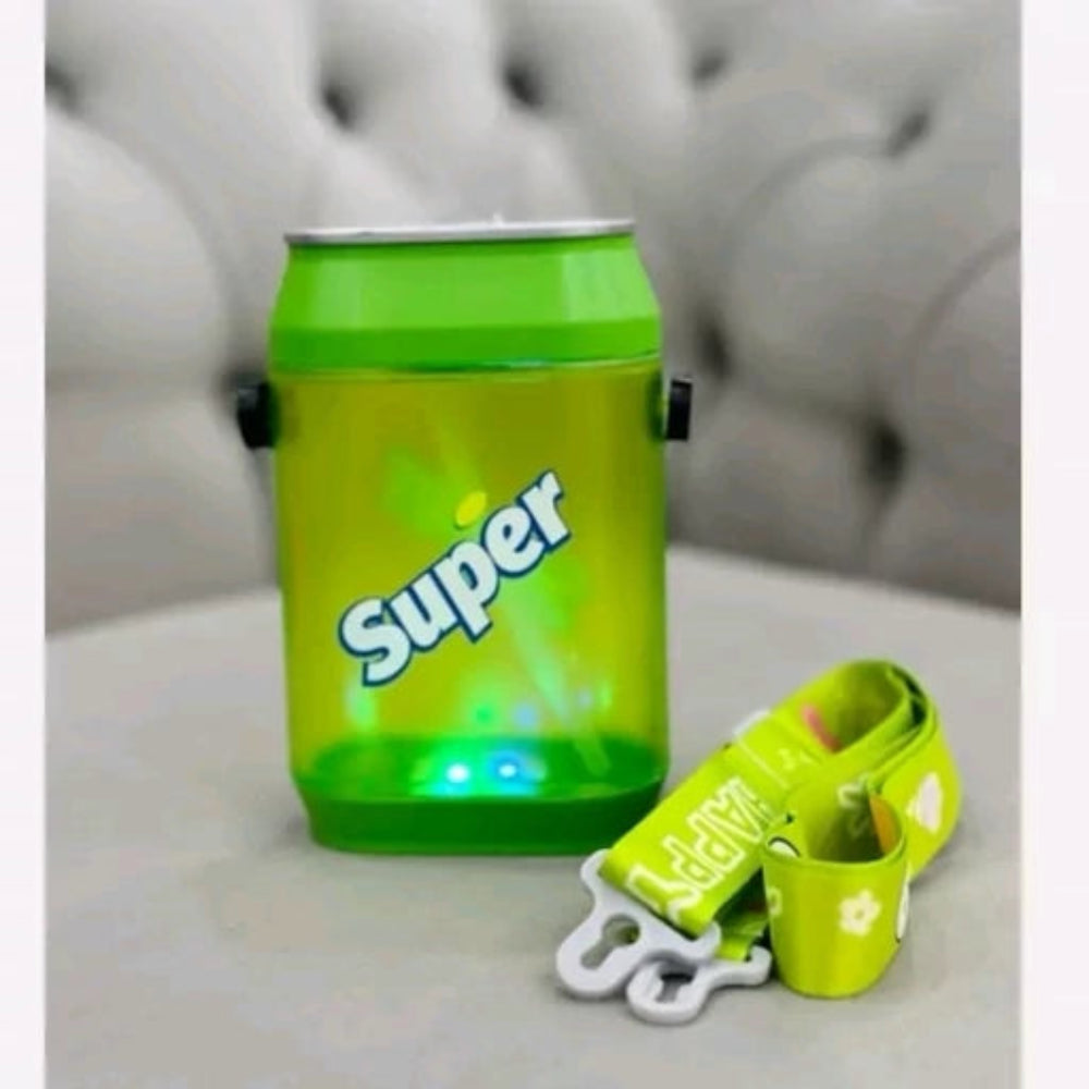 Two stylish Kids Water Bottle options, red "Cute Cola" and blue "Paige," with adjustable straps for easy carrying.
