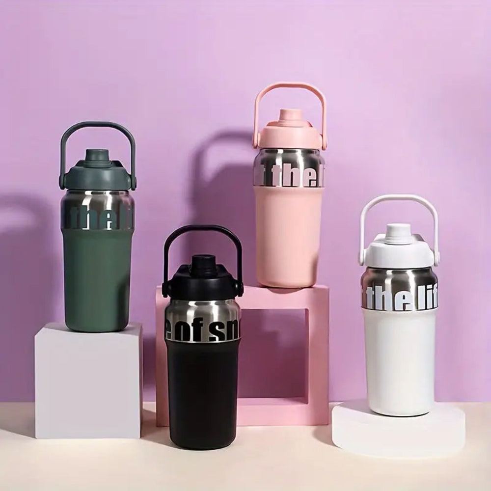 Stainless Steel Tumbler with Straw - 1000ML Water Bottle